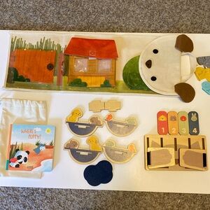 Kiwi Co Panda Crate Discover with Me Toy Set with Book. PARTIAL SET